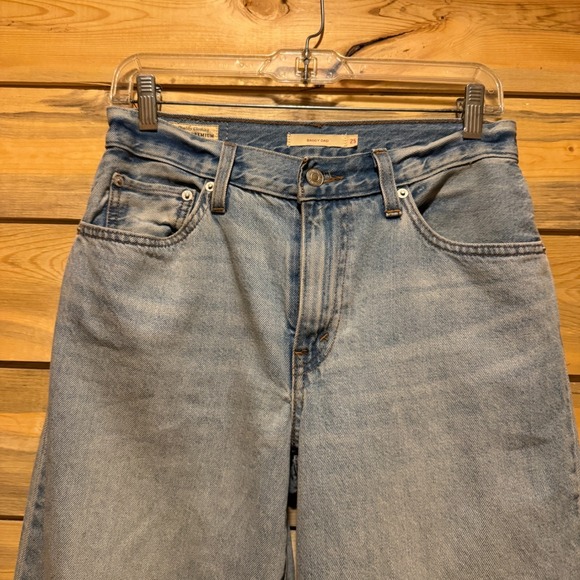 Levi's Premium Baggy Dad Jeans Light Wash Distressed Waist 25 - Picture 3 of 10